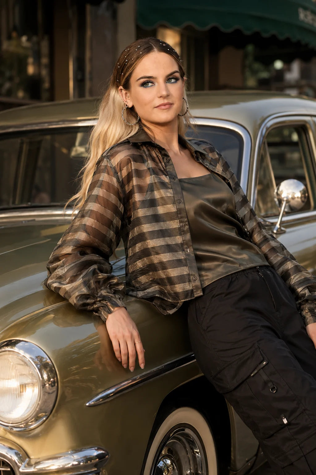 Sable Stripe Sheer Shirt