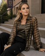 Sable Stripe Sheer Shirt