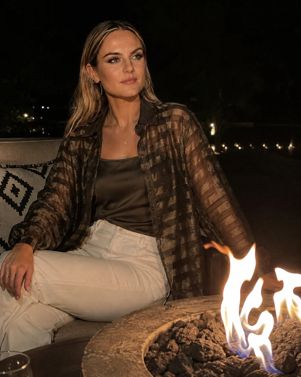 Sable Stripe Sheer Shirt
