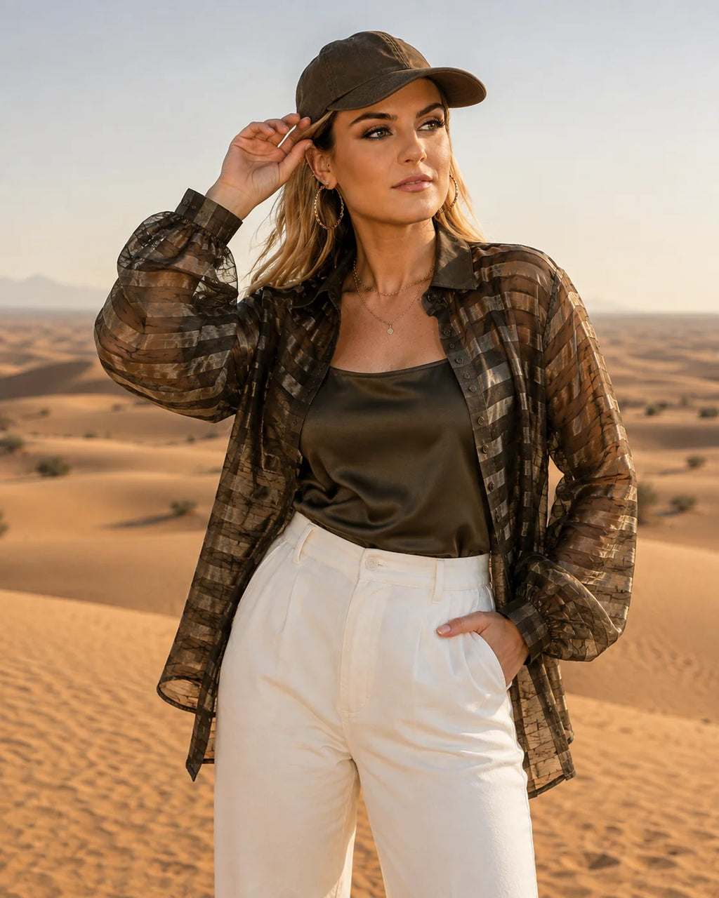 Sable Stripe Sheer Shirt