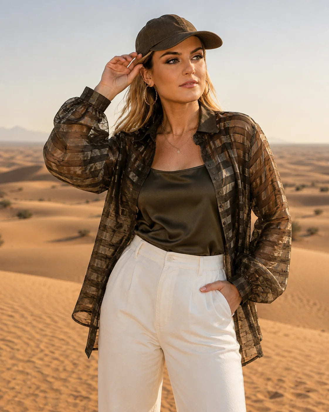 Sable Stripe Sheer Shirt