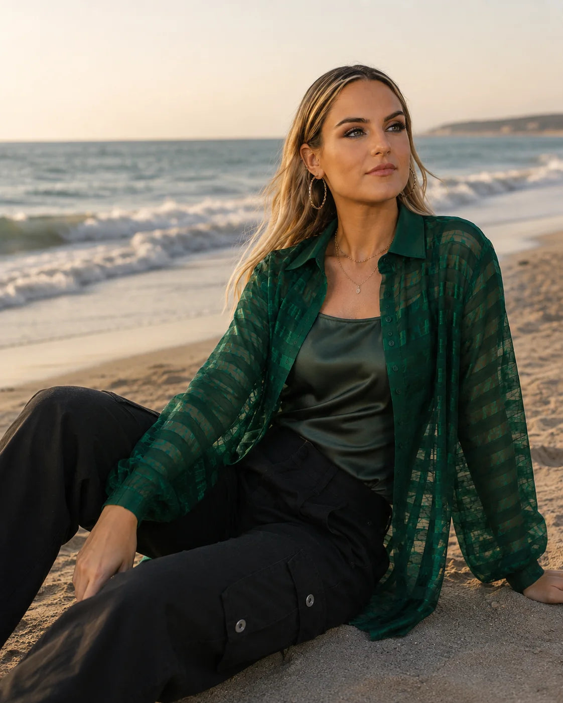 Sable Stripe Sheer Shirt