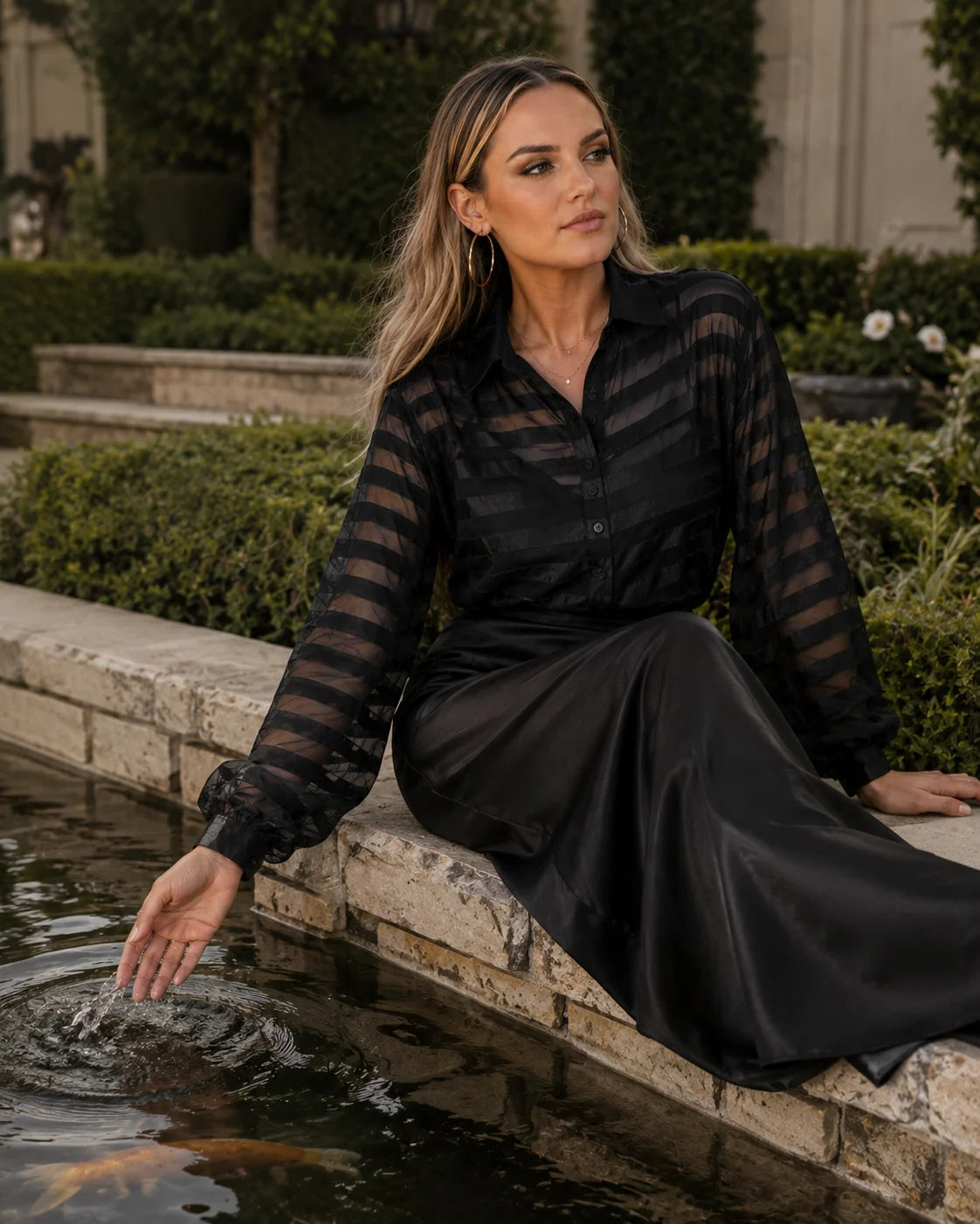 Sable Stripe Sheer Shirt