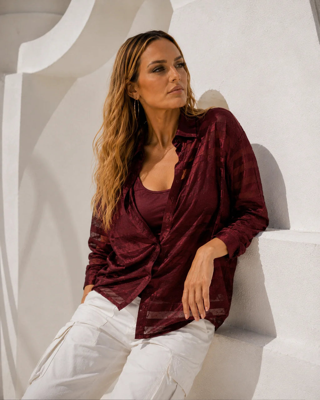 Sable Stripe Sheer Shirt