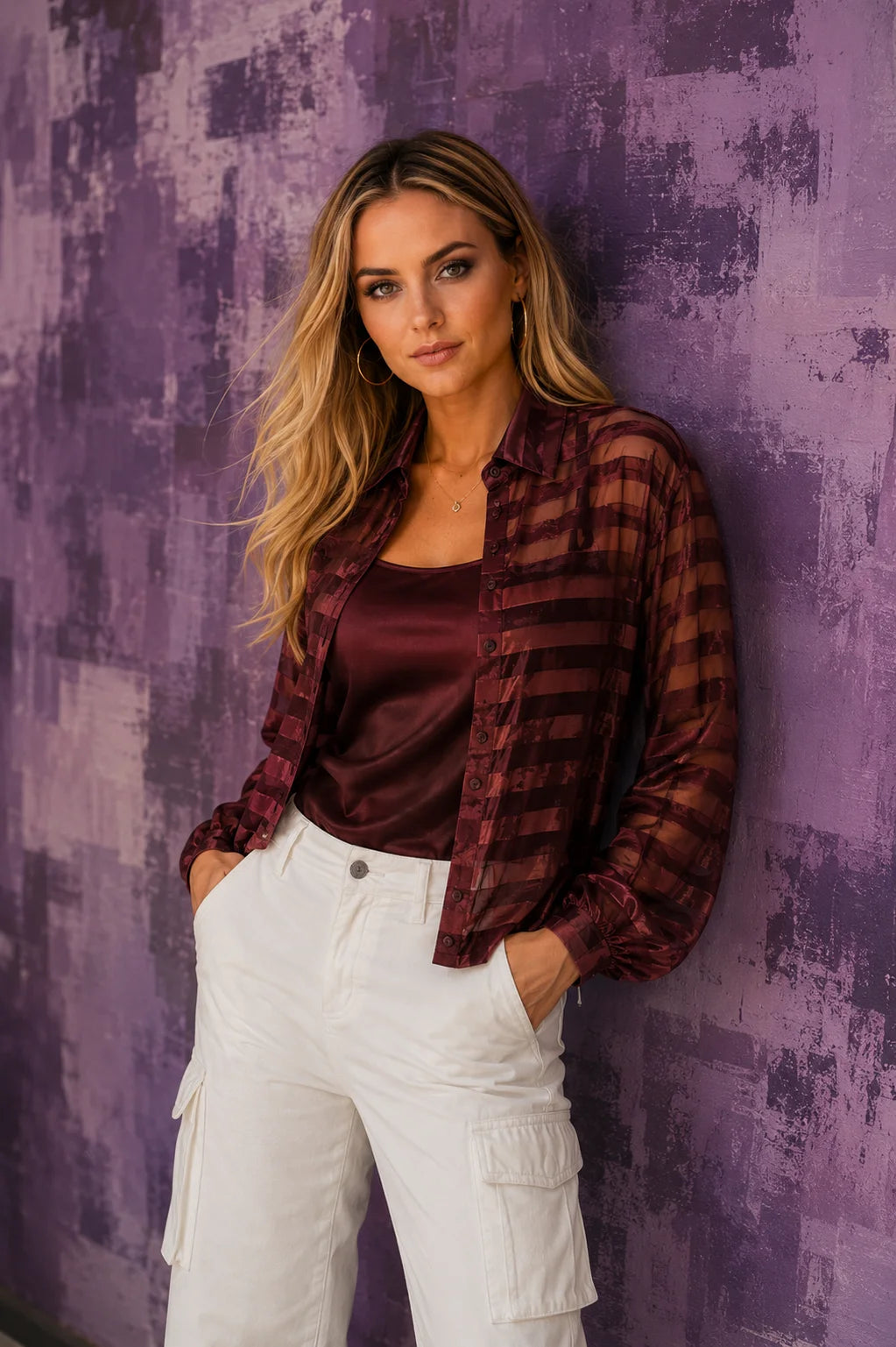 Sable Stripe Sheer Shirt