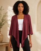 Open Front Linen Shrug