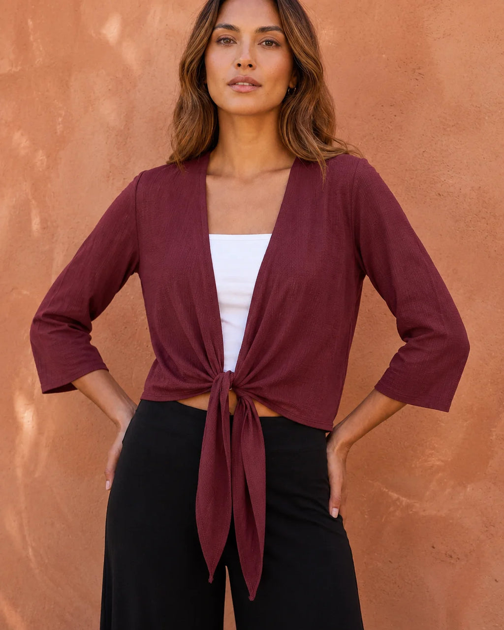 Open Front Linen Shrug
