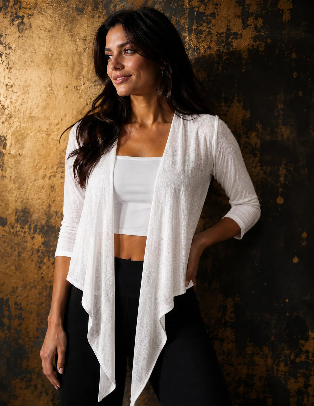 Open Front Linen Shrug