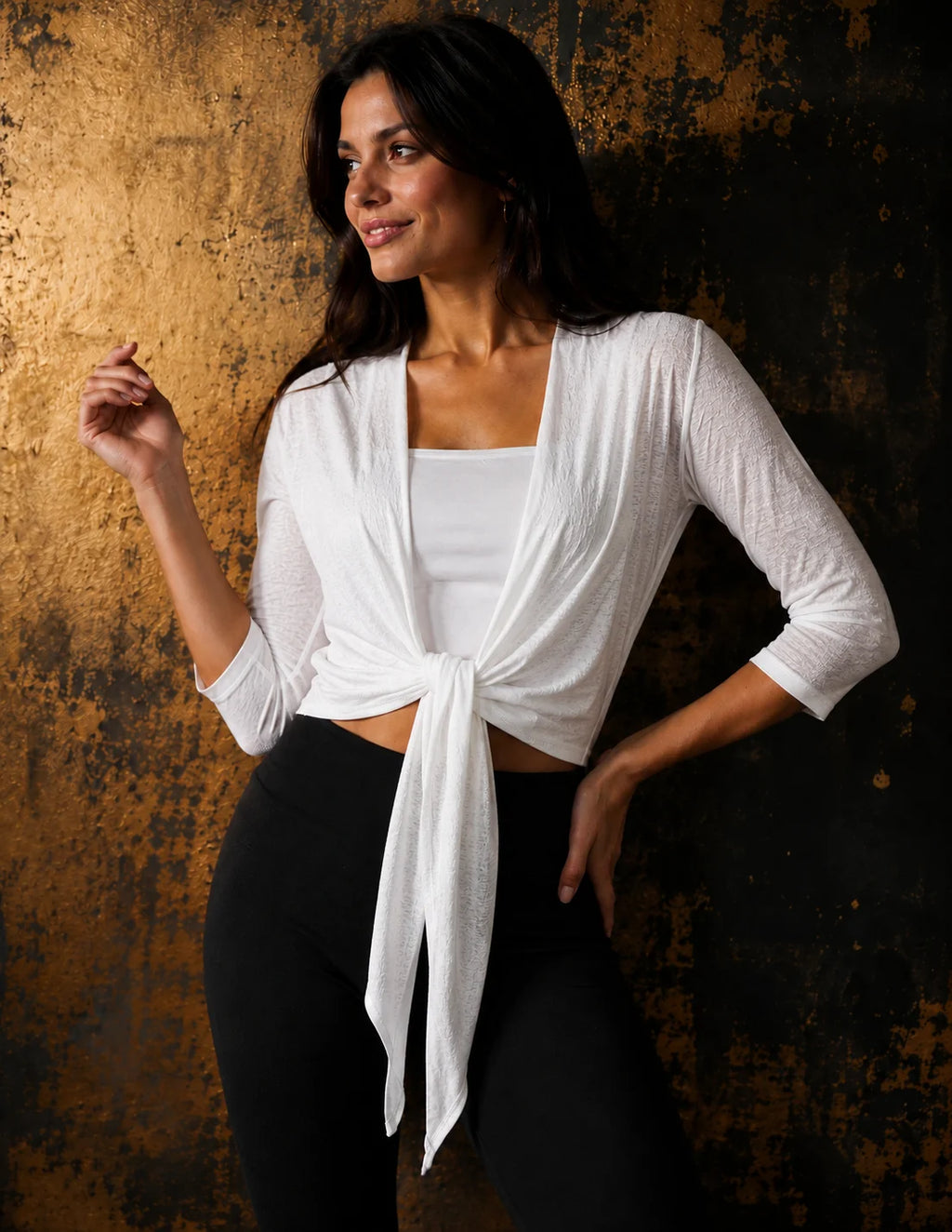 Open Front Linen Shrug