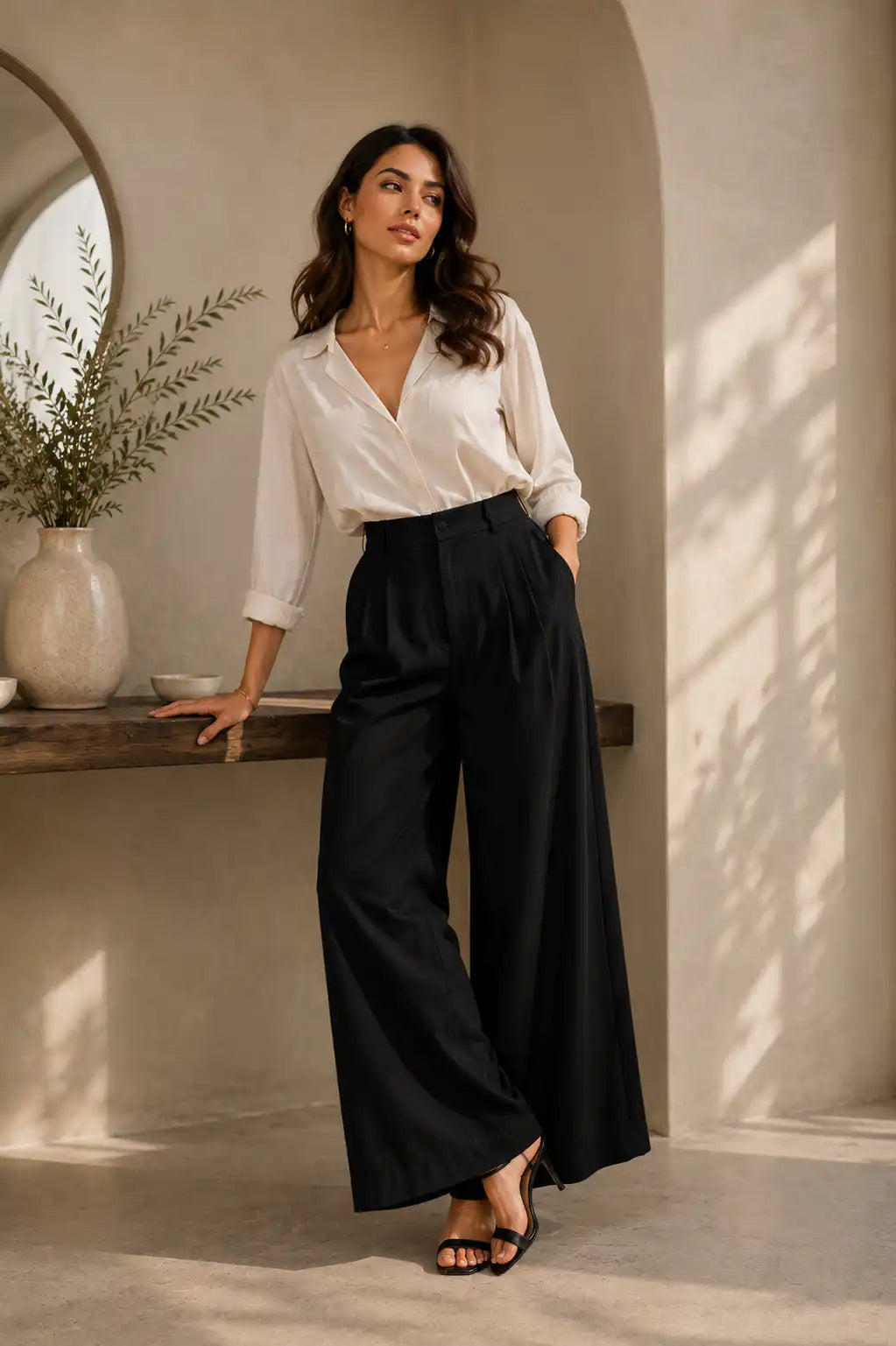 Floaty Wide Leg Pants Magracia Black / XS