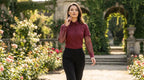 Mesh-Sleeve Button-Up Shirt