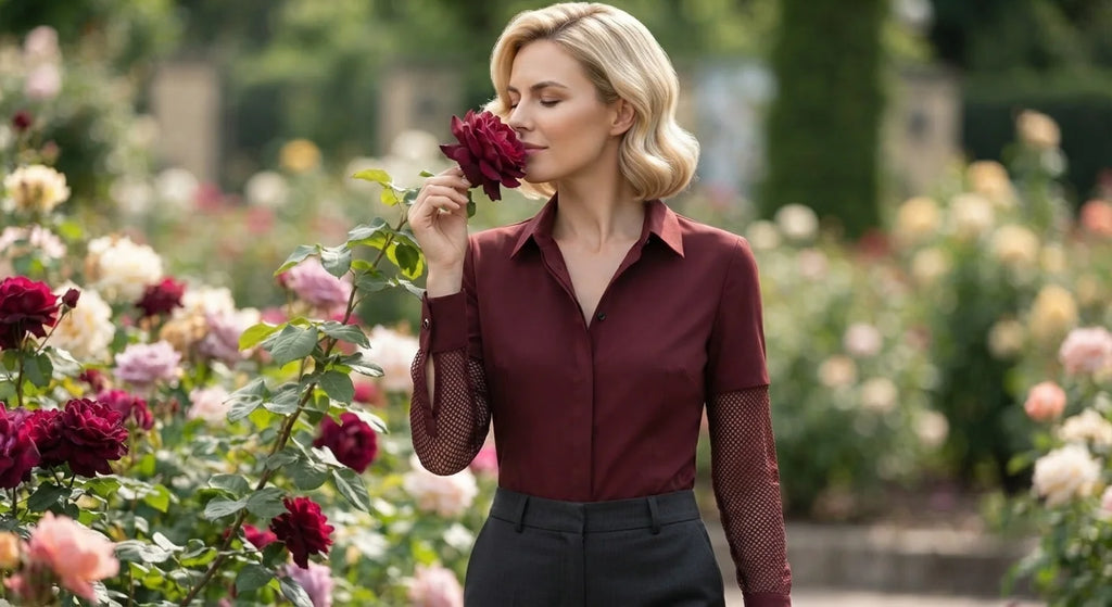 Mesh-Sleeve Button-Up Shirt