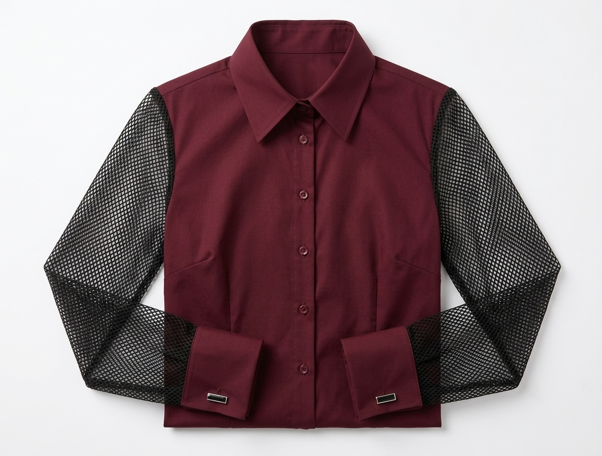 Eclipse | Mesh-Sleeve Tailored Shirt For Women